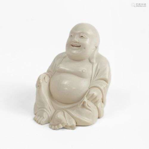 Bouddha souriant Ivoire sculpté, H 10 cm