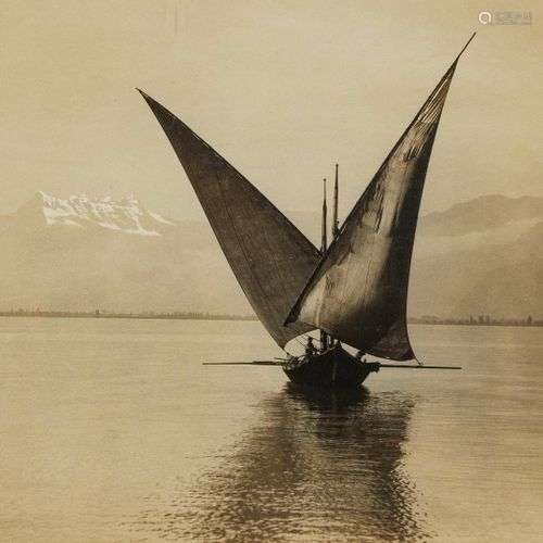 Charnaux Frères Barque du Léman, photographie, circa 1900, 1...