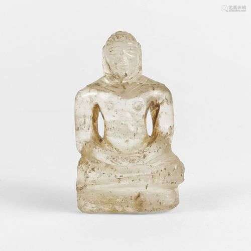 Bouddha, Asie du Sud-Est Cristal de roche sculpté, 7,5 cm