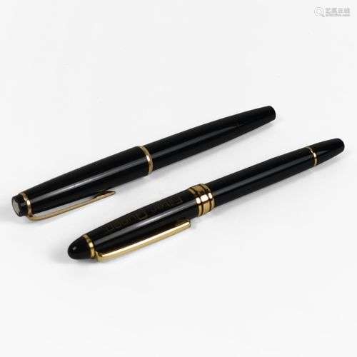 Montblanc, stylo-plume Laque noire et métal doré, plume en o...