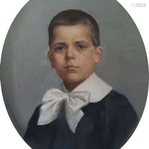 Emile Beurmann (1862-1951) Portrait de jeune homme, pastel, ...