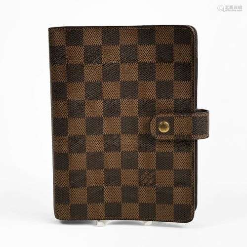 Louis Vuitton, porte-agenda Toile enduite en cuir à motif de...