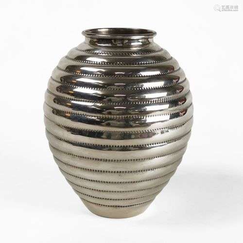 Vase annelé Argent 925, H 14 cm, 240 g