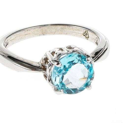 *Bague sertie d'une topaze taille brillant (env. 1,5 ct) Arg...