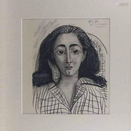 Pablo Picasso (1881-1973) Pour ma chère Jacqueline 17 mai 58...