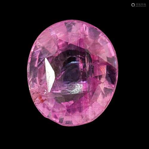 *Saphir rose taille ovale non chauffé sur papier 1,41 ct, ac...