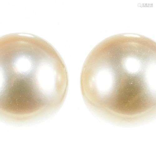 Clous d'oreilles sertis de perles (D env. 7,5 mm) Platine 90...