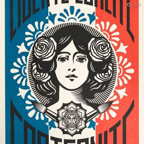 Shepard Fairey (1970) Liberté, Egalité, Fraternité, lithogra...