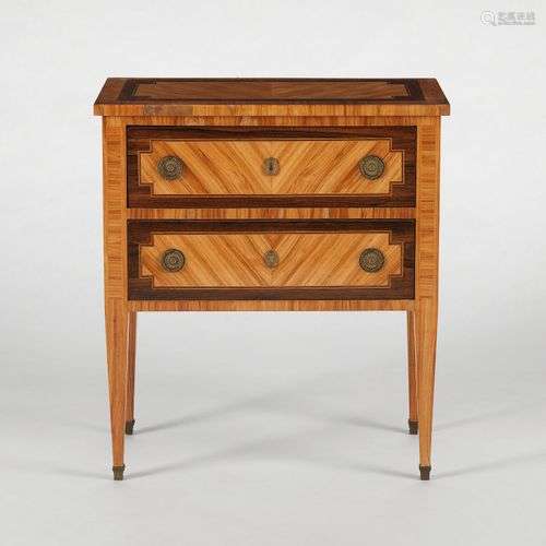 Commode de style louis XVI 2 tiroirs, 77x69x36 cm