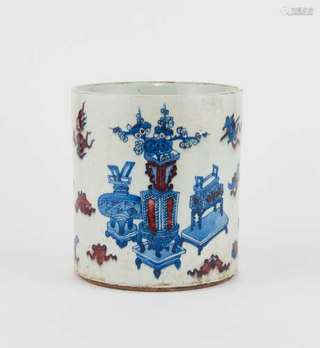 Bitong, Chine, dynastie Qing (1644-1912) Porcelaine émaillée...