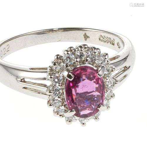 *Bague sertie d'un rubis thaïlandais taille ovale (0,87 ct) ...