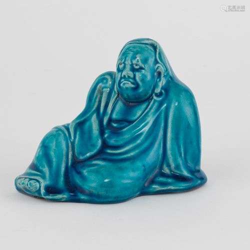 Lohan, Chine Porcelaine émaillée turquoise, L 12 cm