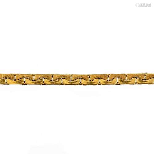 Bracelet à maille haricot Or 750, L 19 cm, 21 g