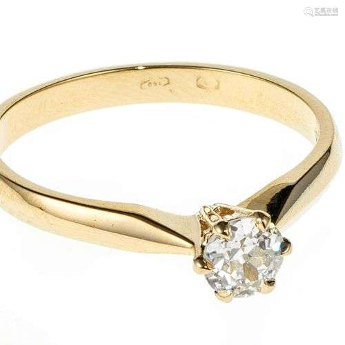 Bague sertie d'un diamant solitaire taille ancienne (env. 0,...