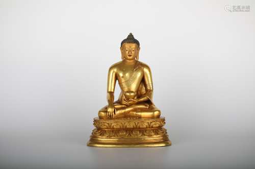 18th,Gilt bronze mongolian buddha