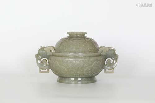 Ming Hetian jade incense burner