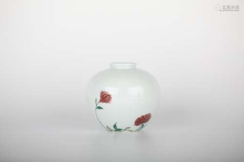 17TH Blue and white glaze red Zun