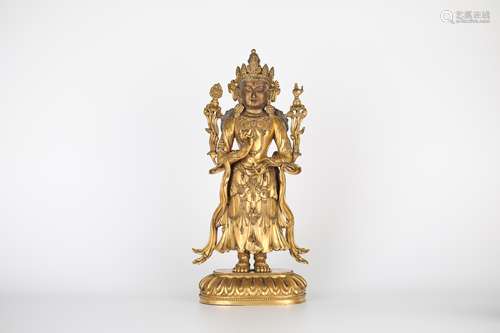 Ming, Gilt Bronze Buddha Statue