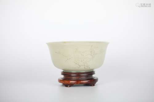 18th,Hetian White Jade Bowl