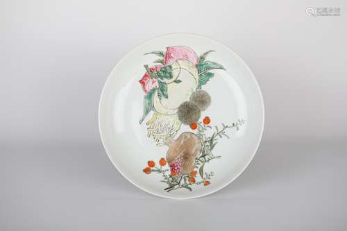 19TH Fen cai melon and fruit pattern plate