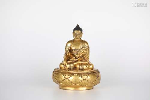 18th,Gilt bronze Buddha statue