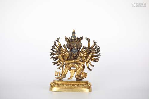 Yuan,Gilt bronze Buddha statue