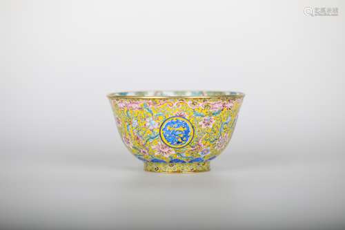 18th,Painted enamel bowl