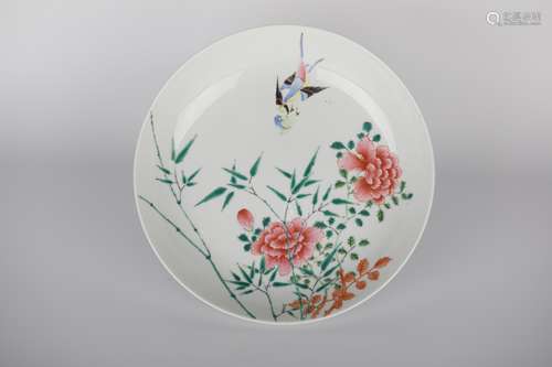 19th,Pastel floral plate