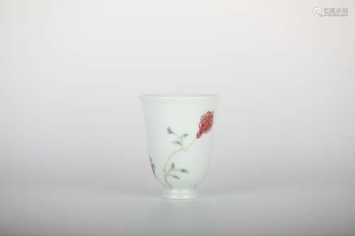 17TH Blue and white glaze red cup