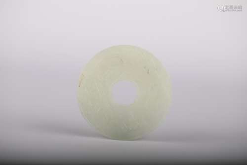 Ming，Hetian White Jade bi