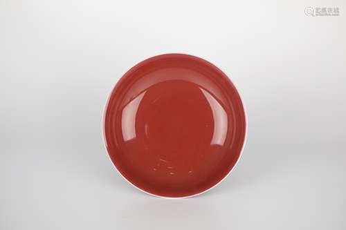 18th，Red glaze plate