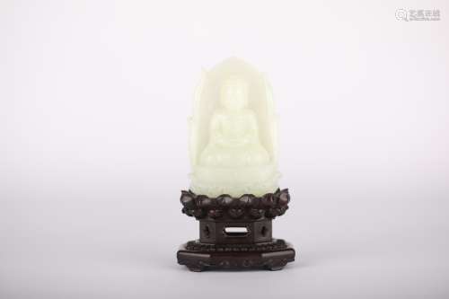 18th,Hetian Jade Buddha Statue