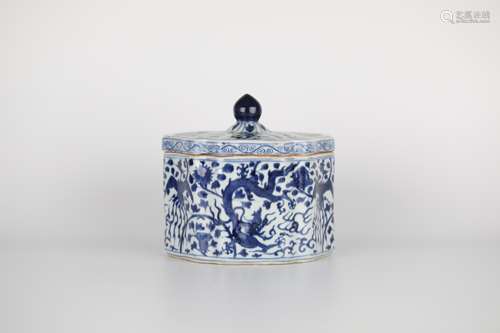 16th,Blue and white glaze cricket jar