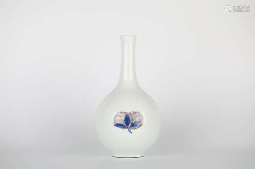 17TH Blue and white glaze red bottle