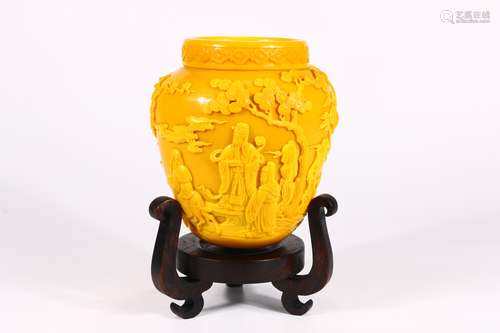 YELLOW-GLAZED POT