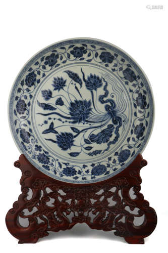 BLUE-AND-WHITE BIG PLATE