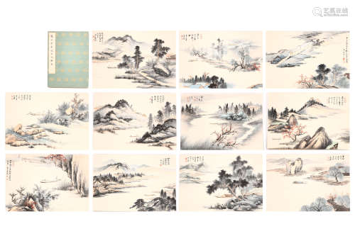 ALBUMS OF GREEN LANDSCAPE PAINTING BY ZHANG DAQIAN