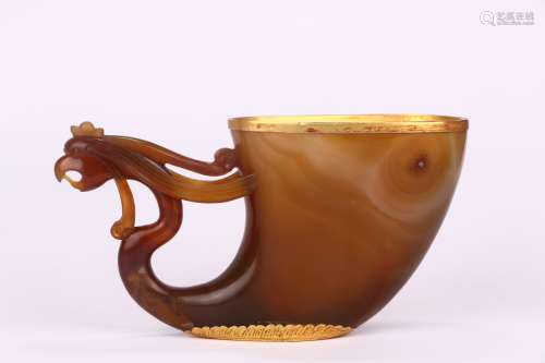 AGATE AND GOLD-PLATED CUP