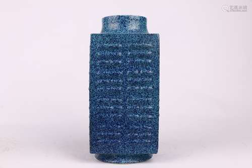 CONG-SHAPED VASE WITH LUJUN GLAZE