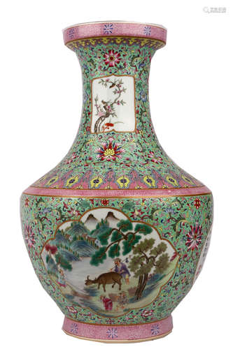 FAMILLE ROSE VASE