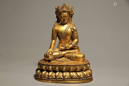 GILT COPPER STATUE OF BUDDHA