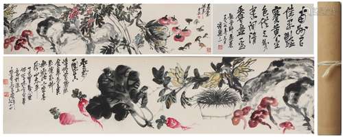 LONGSCROLL PAINTING:FLOWERS BY WU CHANGSHUO