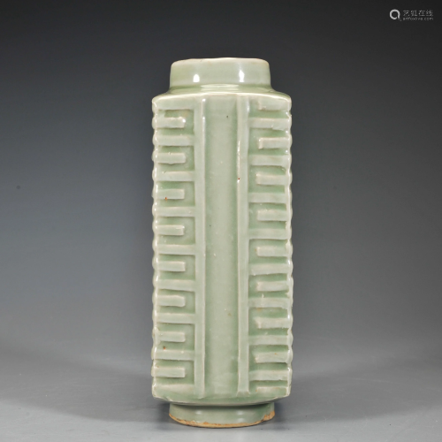 A Longquan Celadon Glazed Cong Vase Song Dynasty