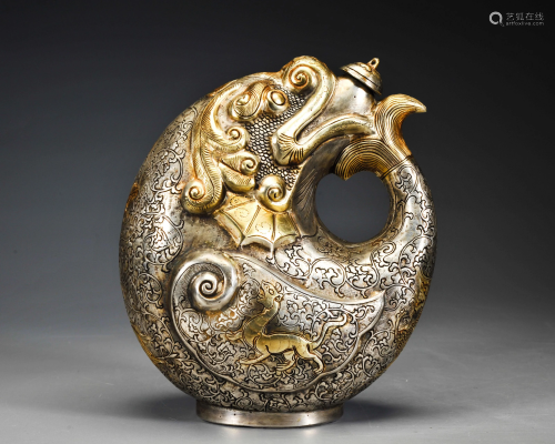 A Copper-alloy Dragon Fish Tang Dynasty