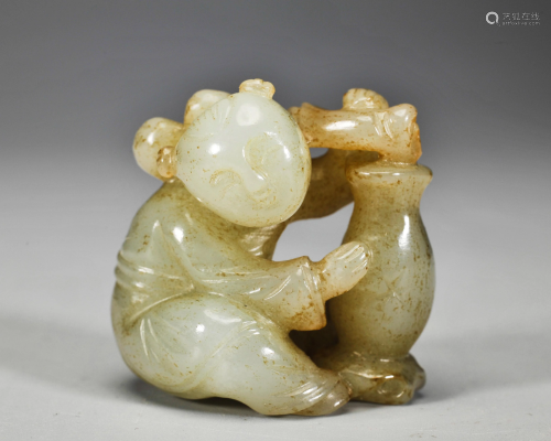 A Creamy Jade Carving Qing Dynasty