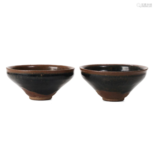 TWO 'JIAN' TEA BOWLS