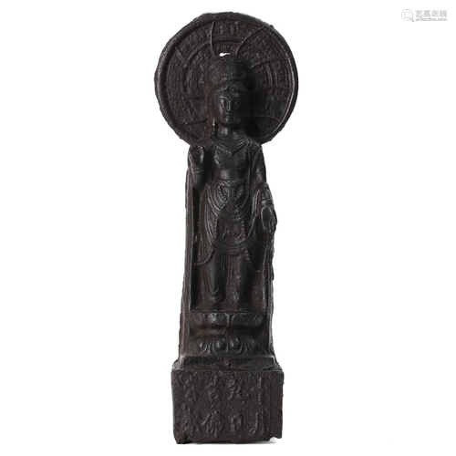 AN IRON FIGURE OF AVALOKITESVARA