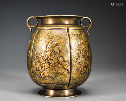 A Copper-alloy Jar with Double Handles Tang Dynasty