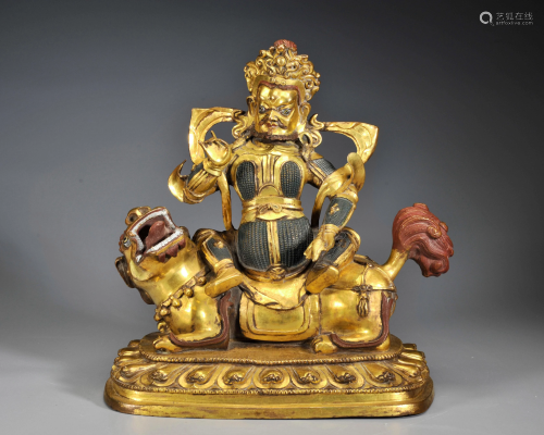 A Gilt-bronze Jambhala Qing Dynasty