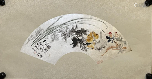 FAN LEAF PAINTING OF FIVE ITEMS, CHANG DAI-CHIEN